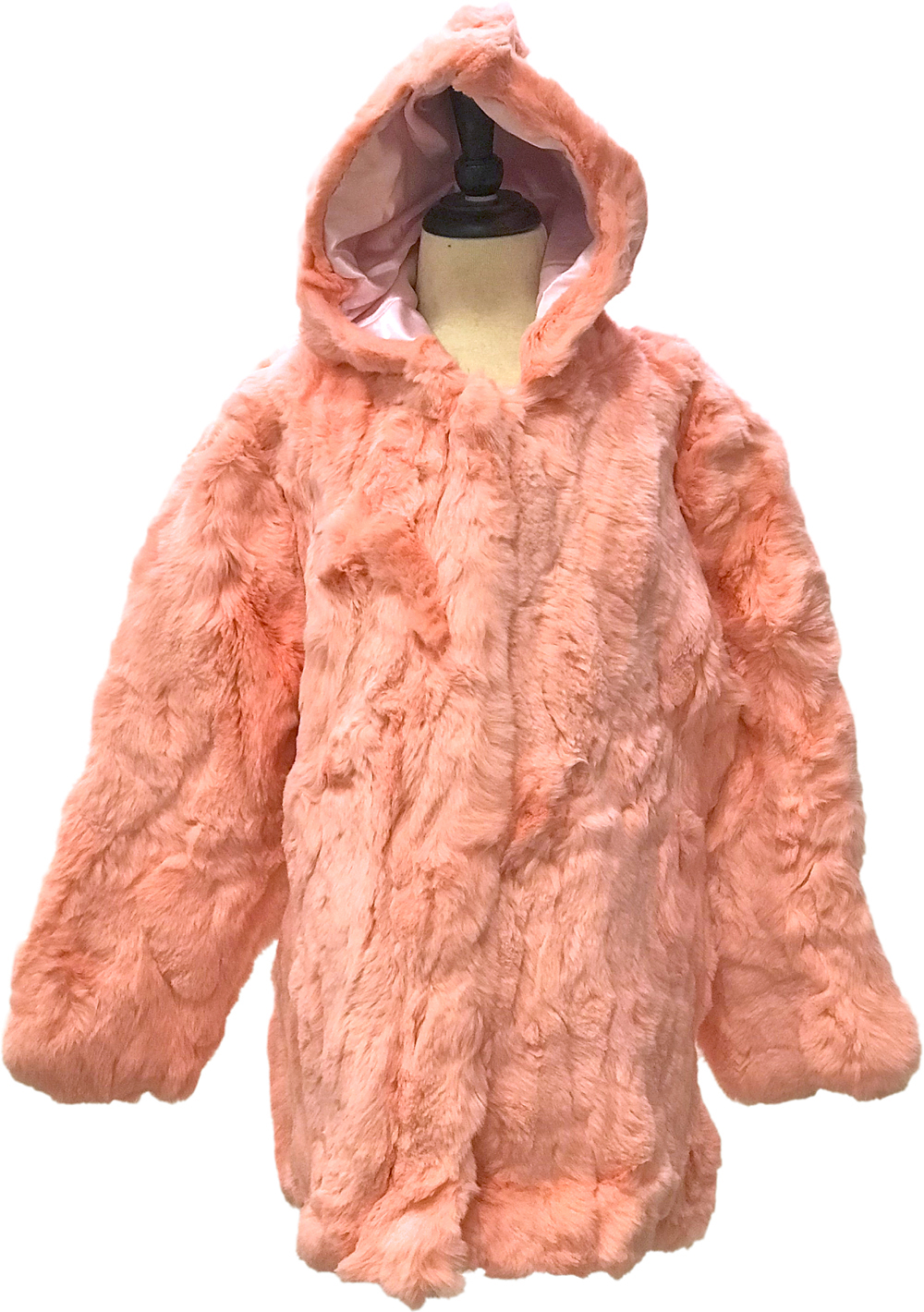 Winter Fur Kids' Pink Genuine Rex Rabbit Stroller With Hood K08Q02PK.